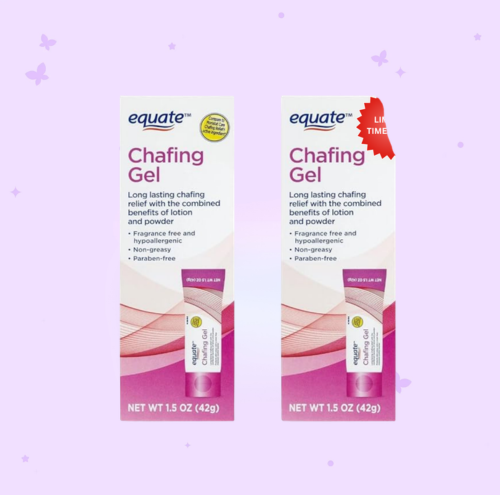 Equate Chafing Relief Gel, Anti-Chafe Protection, Fragrance/Talc/Paraban Free Chafing Gel, 1.5 Oz, (2 pack)