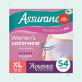 Assurance Women's Incontinence & Postpartum Underwear, XL, Maximum Absorbency (54 Count), X-Large, White