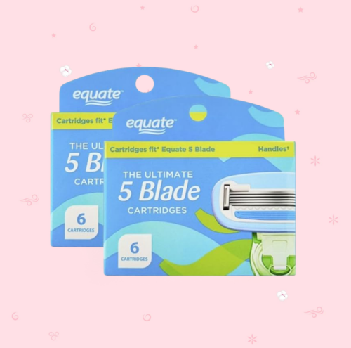 Equate Women's Ultimate 5 Blade Razor Refill Cartridges with Shea Butter, Vitamin E, 6 Count (2 PACK)